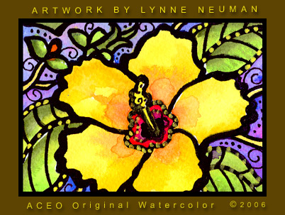 Yellow Hibiscus Flower Painting